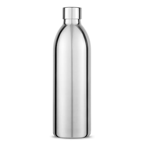 aarke To-Go Bottle Edelstahl Trinkflasche für stille & sprudelnde Getränke kompatibel Carbonator 3 Doppelwandig & vakuumisoliert auslaufsicher & spülmaschinenfest (1L)