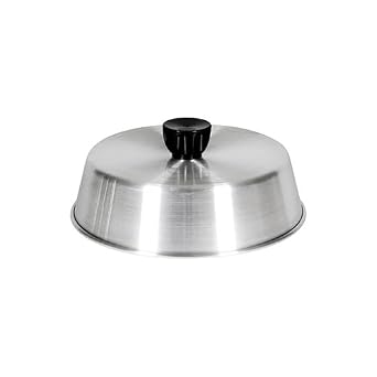 FSE 373-TG-ALBC008, Grill Basting Cover, 8", Aluminum, Black Knob