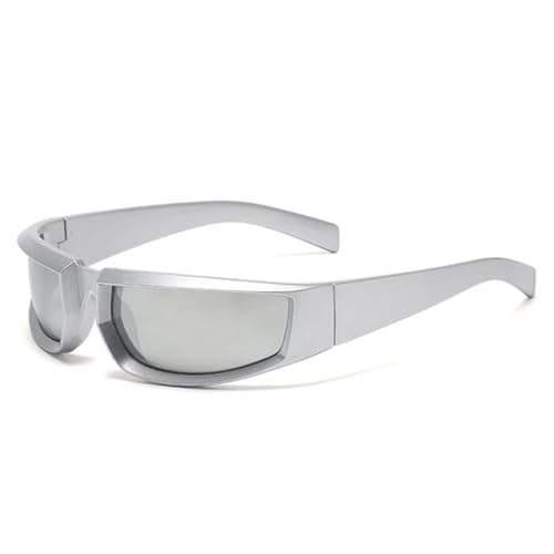 Lunettes de soleil rétro punk femmes verres miroir argenté haute protection