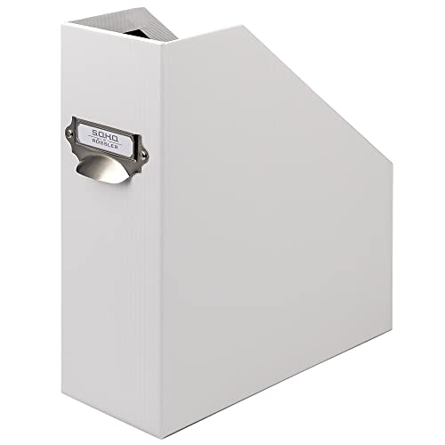 Rössler SOHO Stehsammler A4 | Stehsammler Pappe aus stabilem Karton | Büro Organizer | Schreibtisch Organizer | Zeitschriftenhalter | 315 x 260 x 115 mm | 1 Stück | Farbe: Weiß