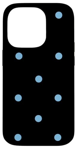 Black and Light Blue Polka Dots Classic Polkadots Simple �X�}�z�P�[�X iPhone 14 Pro �p