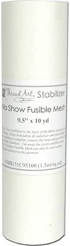 Threadart No Show Fusible Mesh | 9.5" x 10 yd roll | For Machine Embroidery | A Nearly Invisble Embroidery Backing | Iron On Cutaway