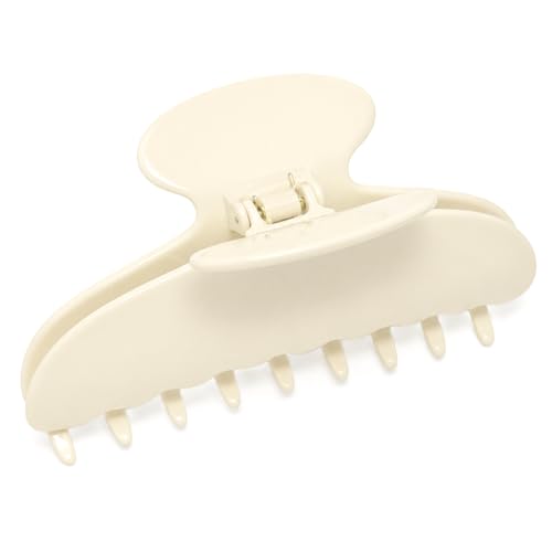 French Amie Thin Oval Solid Ivory 4.25" Large Jaw Claw Clip Women Girls