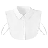 Fogcosy 1 Pcs Fake Collar, Detachable Dickey Collar White Half Blouse Collar for Women Girls Outfits, Half False Shirts Round Collar Blouse False Collar Top for Sweaters Collarless