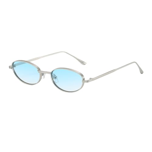 Lunettes de soleil ovales petites pour femmes en métal style rétro