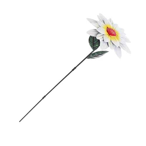 Anneome Estaca de Hierro para Jardín Decorativa Macetero Floral de Arte Hierro Blanco Accesorio Resistente para Césped y Patio Ornamento Realista para Comedor y Jardín