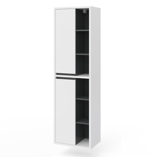 Vicco Badschrank Weiß Viola 50x170x33 cm - Wäscheschrank, Leichte...