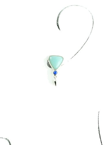 Amazing Sterling Silver Pendant And Earrings Set Blue Quartz And Lapis #TOP3