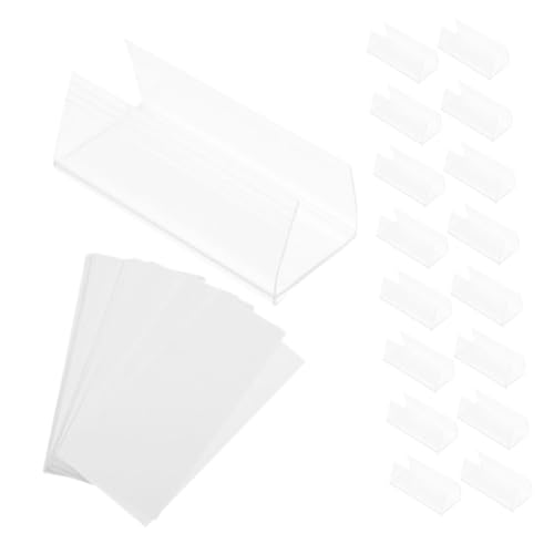 Sewroro 30pcs Transparent Sign Clips for Easy Organization Wire Shelves Storage Bins for Supermarket Pantry and Office Use