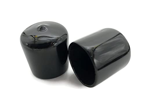 Image of 1 inch (25.4 mm) Inch Rubber Hole Plugs and Inserts, Flexible Pipe Post, Round Black Vinyl End Caps for Metal Tubing, Fence Post, Glide Protection from Furniture (20)
