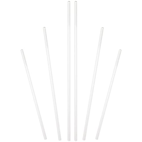 STOBAZA 6Pcs Round End Glass Stirring Rods Borosilicate Laboratory Stir Sticks for Mixing and Draining Liquids