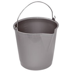 ALUMINIUM ET PLASTIQUES SB13G, Seau gradué avec anse métal, plastique de qualité supérieure, couleur gris silver,13 litres