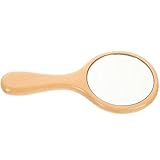 Hemobllo Holz Handspiegel mit Griff Tragbarer Kosmetikspiegel Schminkspiegel für Reisen und Alltag...