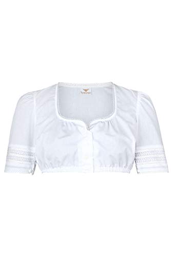 h.moser Salzburg Damen Dirndl-Bluse Herz-Ausschnitt weiß, 0101WEISS, 48 Cover