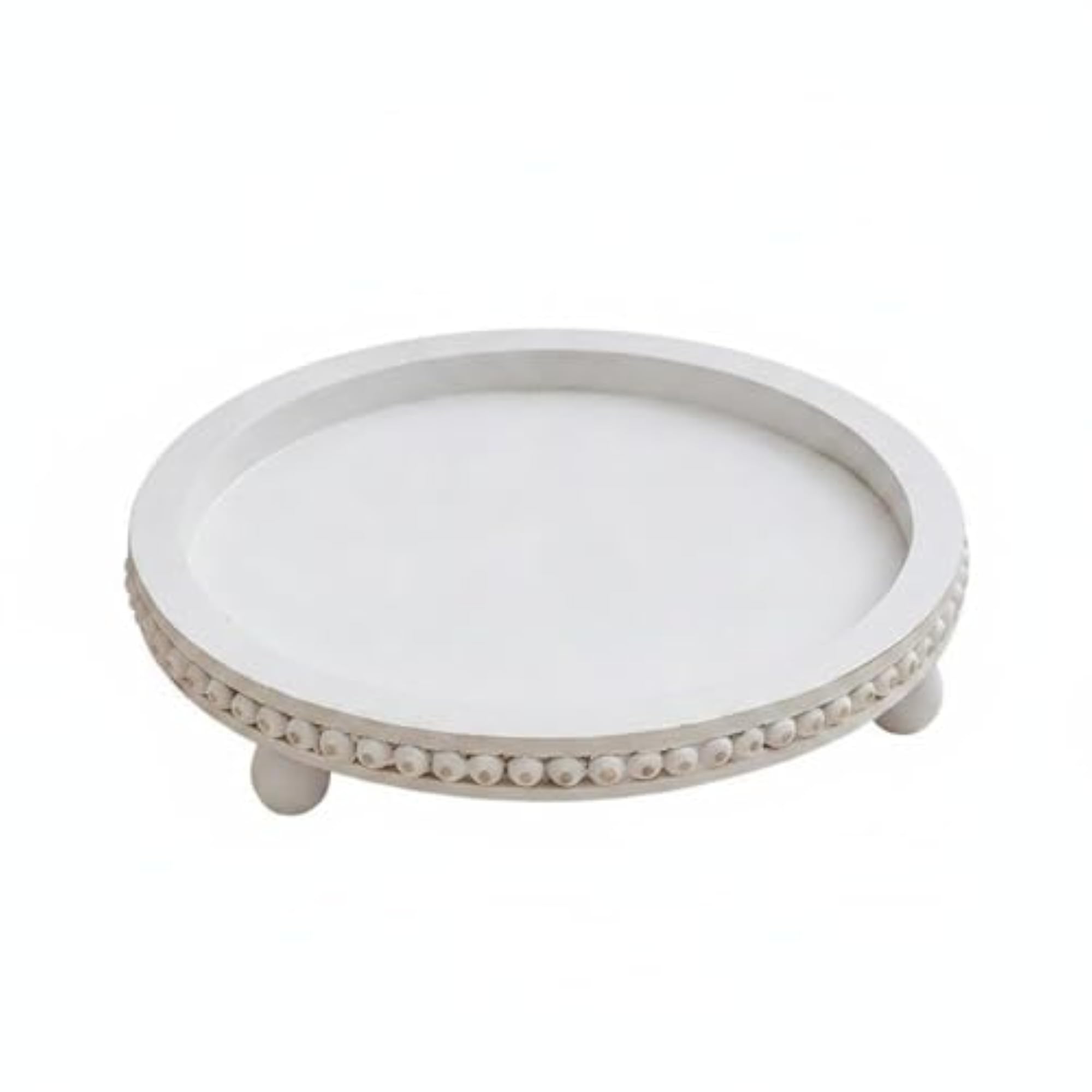 Elegant Wood Candle Holder Tray, Sturdy Round Design
