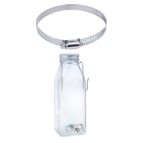 Botella de agua de conejo 350ml de vidrio con soporte colgante 2