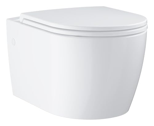 GROHE Start Round Ceramic Ensemble WC suspendu en céramique pour réservoir de chasse encastré (Avec frein de chute, sortie horizontale, volume de chasse 3/5...