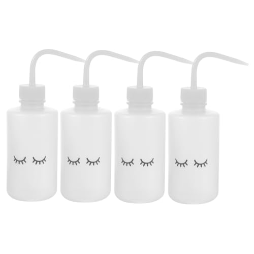 BESTYASH 4 Piezas botella de limpieza de pestañas ojo latigazo botellas de limpieza de pestañas botella de boca curva Práctico frasco para pestañas Educación física