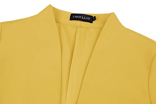 Unifizz Women's Office Blazers Jackets Open Front Womens Collarless Blazer For Work Lightweight Professional - Yellow, Size 2Xl #TOP3
