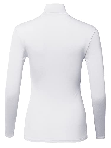 Image of STARJJ Womens Basic Stretch Slim Fitted Underscrubs Layer Long Sleeves Pullover Turtleneck Top