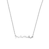 Aliyoham Mama Necklace for Women, Silver Plated Letter Pendant, Thoughtful Gift for Mum for Christmas, Mother's Day and Birthday