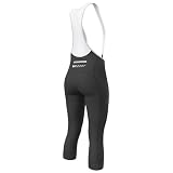 Lo.gas Women's 3/4 Cycling Bib Shorts Padded Biking Tights，Black，M