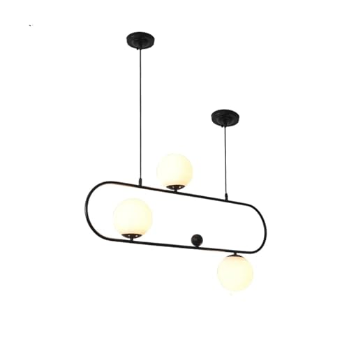 Lustre moléculaire rectangle en métal au design de boucle art swing pour salon