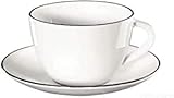 ASA Kaffeetasse m. Unterer, ligne noir LIGNE 0,2l 1912113 ! Vorteilsset beinhaltet 6 x den genannten Artikel und Set mit 4 EKM Living Edelstahl Strohhalme