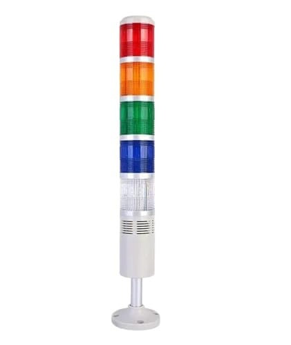 Torre de señal de advertencia de 5 pisos siempre brillante de 24V y 12V