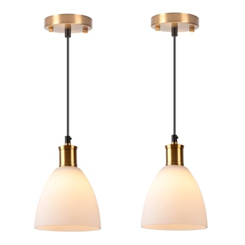 Luz colgante de vidrio moderna E27 para dormitorio minimalista pack de 2