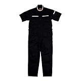 [ワークプロ] クレヒフク 作業服 春夏 半袖 つなぎ メンズ 綿100% 2530 作業着 色:ブラック サイズ:S