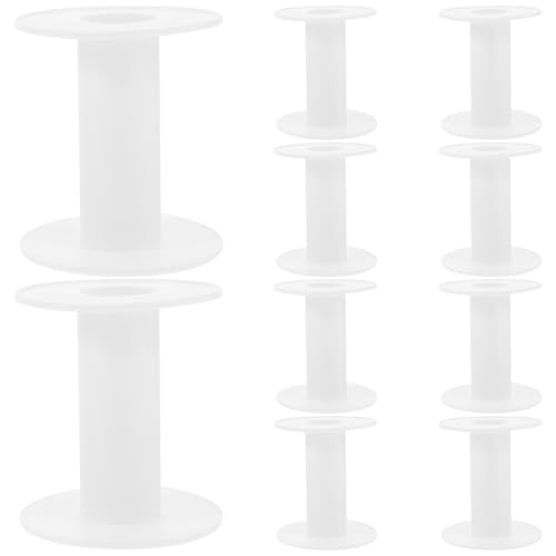 Artibetter Accessoires Pratiques pour Machine à Coudre en Plastique 10 Bobines Blanches Rotation Fluide et Finition Soignée pour Travaux de Couture