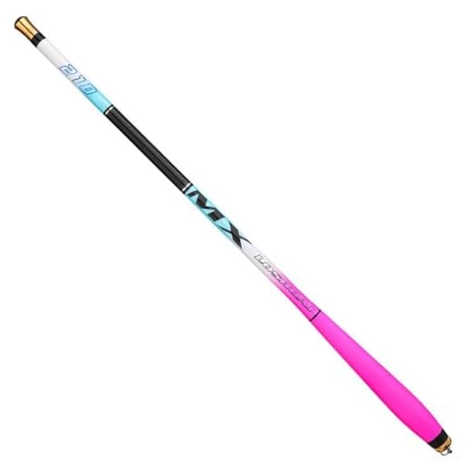 Jotekonoby Caña de pescar de fibra negra de carbono 6h 19 Pit Stream para pesca compacta de 08 m54 m, longitud de encogimiento de 38 cm, fácil de transportar, 30218 g (21 m)