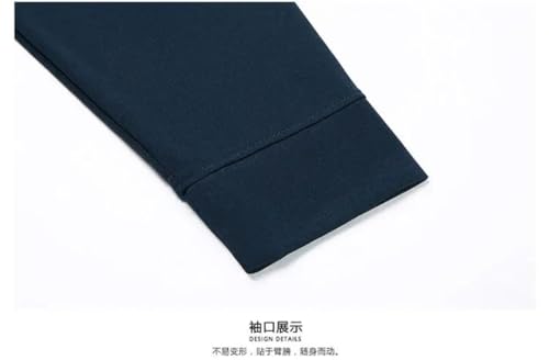 Men Business Full Sleeve Polo Shirt Solid Print Striped Embroidery Lapel Button Loose Top4