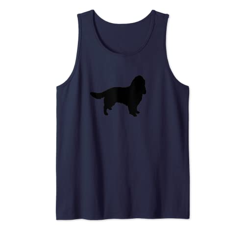 Silhouette of Dog Breed - Springer Spaniel Tank Top, Blue