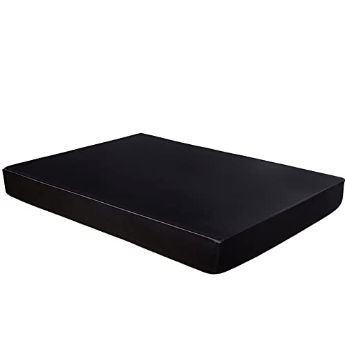 Michorinee Drap Housse Satin 160x200 Bonnet 30 cm Noir - Drap de lit en Satin de Soie Polyester Lisse Respirant pour Matelas Épais