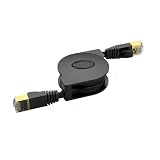 ZOPRLUVI Retractable Ethernet Cable, Cat-6 Ethernet Ultra Flat Retractable Cable, RJ45 2 m Flat Internet Cord for Router Laptop Desktop Media Box Hub and Workspace Desk Setup