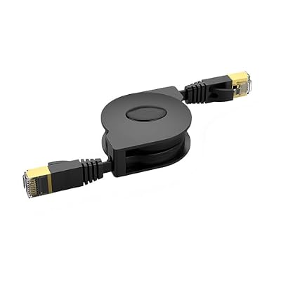 ZOPRLUVI Retractable Ethernet Cable, Cat-6 Ethernet Ultra Flat Retractable Cable, RJ45 2 m Flat Internet Cord for Router Laptop Desktop Media Box Hub and Workspace Desk Setup