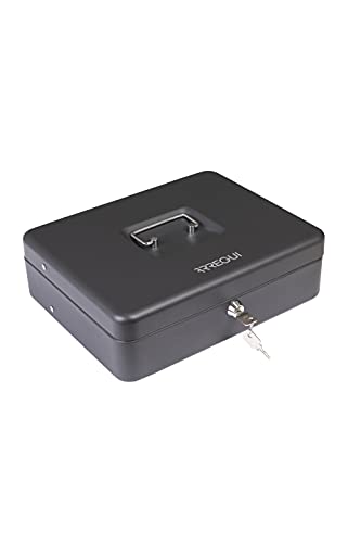 ARREGUI Cashier Clip C9244-EUR Geldkassette mit Eurozähleinsatz und Scheineinsatz | Kasse / Geldbox aus Stahl | 30 cm breit | Geldkassette mit Münzzählbrett und 4 Scheinfächern mit Klammer | schwarz