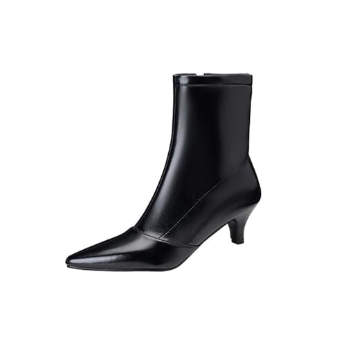 Bottes à talon moyen métallique brillant au style britannique chic