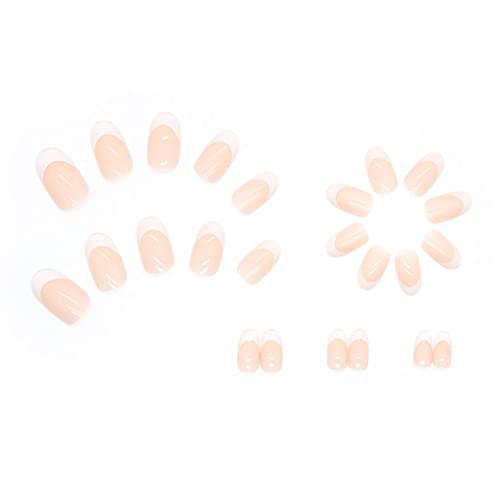 Foccna White Fake Nails Tips Almond Women's Press On French False Nails White Medium Glossy Daily Wear Artificail Nails For Nail Art Manicure Decoration 24Pcs  #TOP1