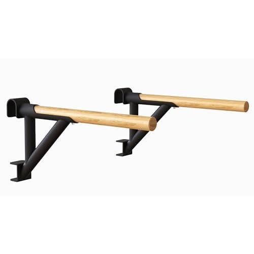 JK FITNESS Schwedische multifunktionale Sprossenwand aus Holz und Stahl | Stange für Klimmzüge und Dip-Buchsen | Leiter für Gymnastik, schwedische Leiter, Schulterstütze Fitnessstudio oder Zuhause |
