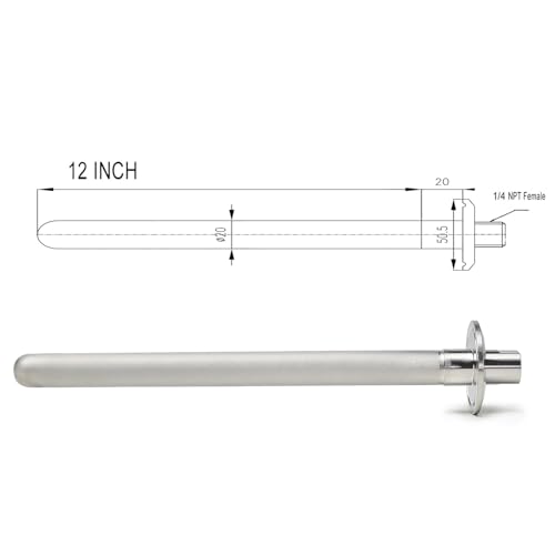 Image of Stainless Steel 1.5 inch Tri-Clamp Ferrule Diffusion Stone,1.5 Inch Tri Clamp Carbonation 2 Micron Aeration Stone,Male Connect 1 /4 inch NPT CO2 inlet,12 inch Length for Brew Aeration Equipment