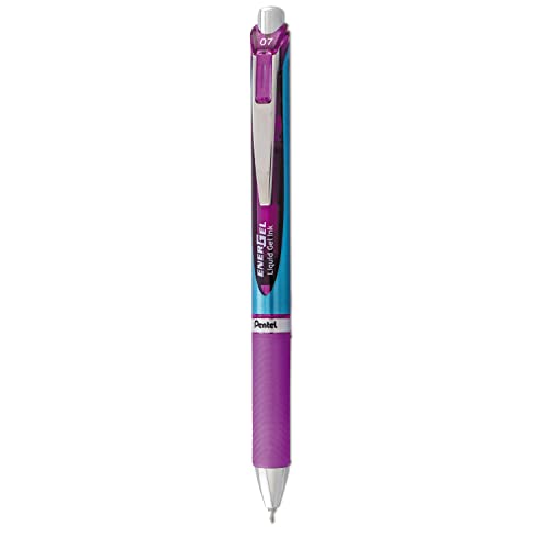 Pentel EnerGel RTX Roller Ball Retractable Gel Pen, Needle Tip, Violet Ink, Medium Point, EA - PENBLN77V