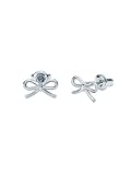 Ted Baker Brooke Mini Metal Bow Stud Earrings for Women (Silver)