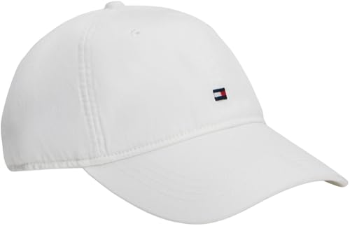 Tommy Hilfiger Men's Th Flag Soft 6 Panel Cap AM0AM14099 Cap, White, One Size