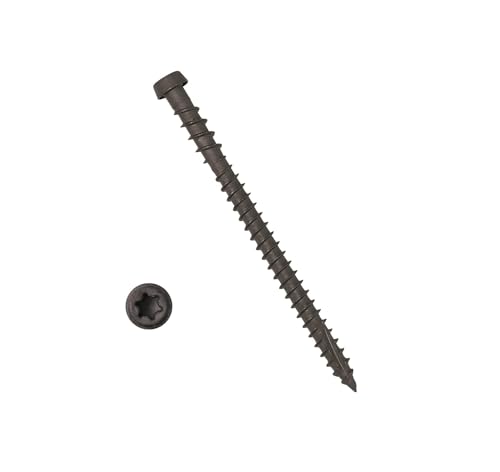 Coated Composite Deck Screws #10 x 2-3/4, Self Tapping Wood Screws and Deck Screws with Torx T20 Star Drive, Type 17 Point, Flat Head, 1 Free Bit Included (Dark Brown, 75), by YYL FASTENER