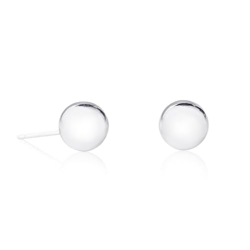 Diamond Treats 925 Sterling Silver Ball Stud Earrings for Women and Teen Girls, Italian Design Classic Ball 925 Silver Earrings for Women, 925 Silver Ball Earrings in 8 mm Diameter