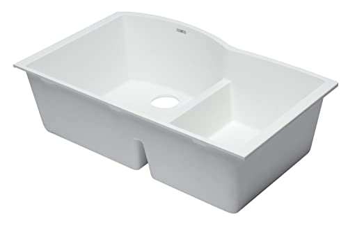 Alfi Brand Ab3320Um-W White 33" Double Bowl Undermount Granite Composite Kitchen Sink #TOP8