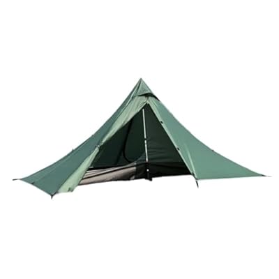 Kivivaka - Tienda de campaña pirámide ligera sin postes de 270 x 160 x 135 cm, PU3000/PU4000 impermeable, 1 persona, marrón/verde/gris-blanco verde | Ya disponible en tu tienda friki favorita! En mundofriki.es!